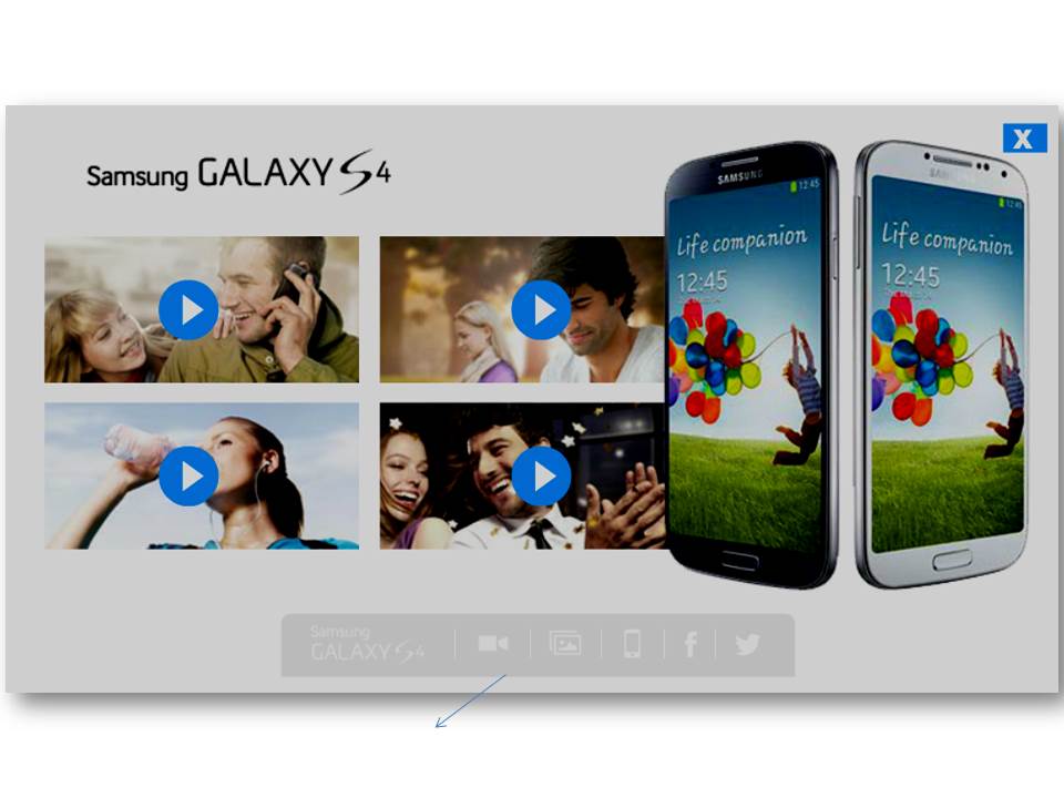 Interactive panel to view product videos,product images and to share on Facebook and twitter 